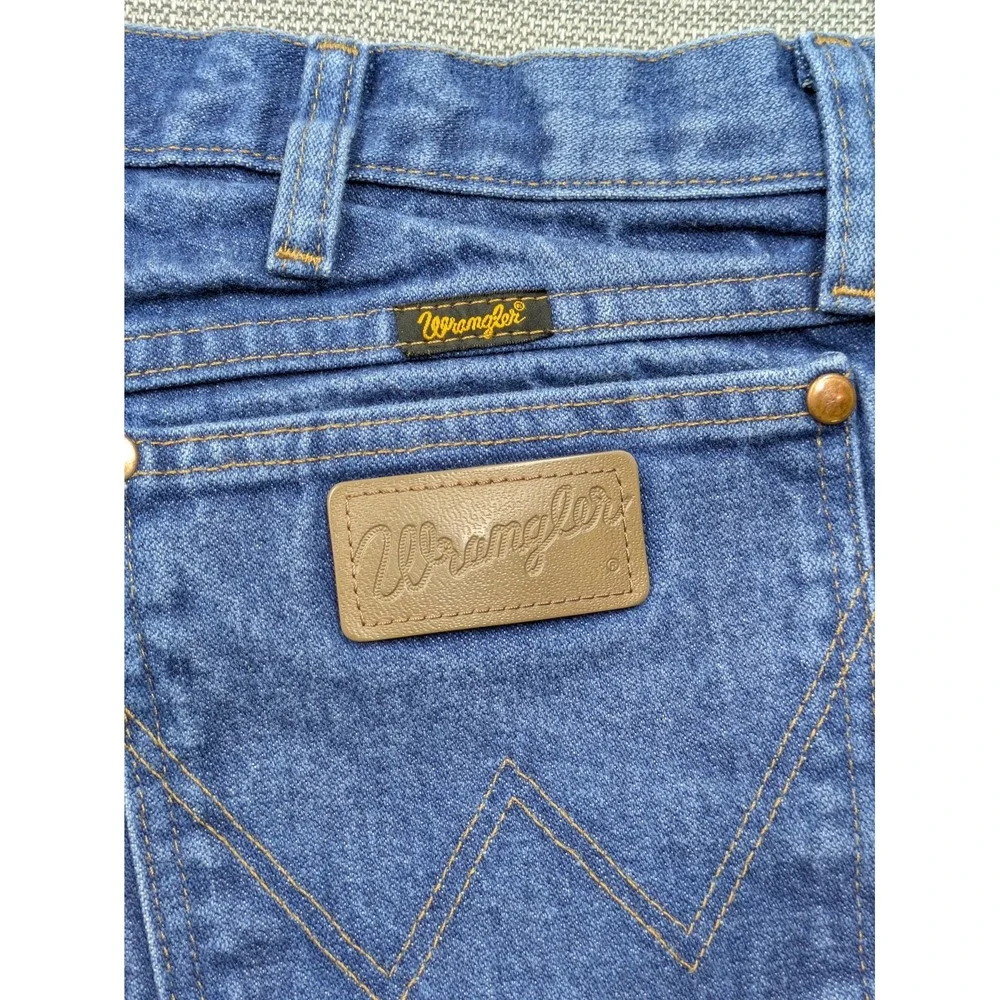 Wrangler 13MWZ Jeans Mens 38x36 (36x35) Blue Denim Cowboy Western Straight Leg